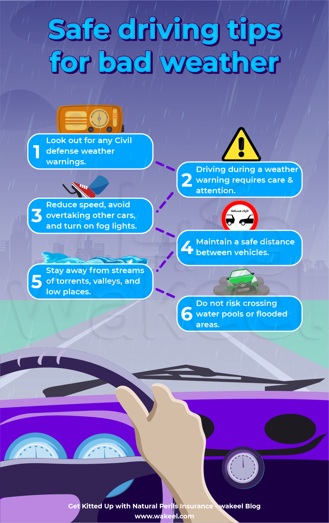 Approved tips for driving in low visibility and in bad weather