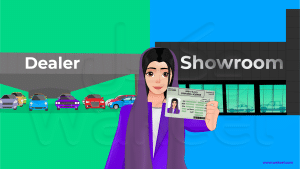 A young Saudi woman, recently licensed to drive, stands proudly between two parked cars, each representing a different path to her automotive future. In her right hand, she excitedly displays her new driver's license, a symbol of newfound freedom and independence. To her left, a classic, slightly used car beckons with its practicality and affordability. Its dented fender whispers stories of past adventures and the potential for more. On her right, a brand-new SUV gleams with modern technology and safety features, promising comfort and peace of mind. The woman's smile reflects a mix of excitement and uncertainty as she weighs the options, considering factors like budget, reliability, style, and personal preference. This image captures the pivotal moment when a new driver embarks on the exciting journey of choosing their first car, a decision that will shape their experiences on the road.